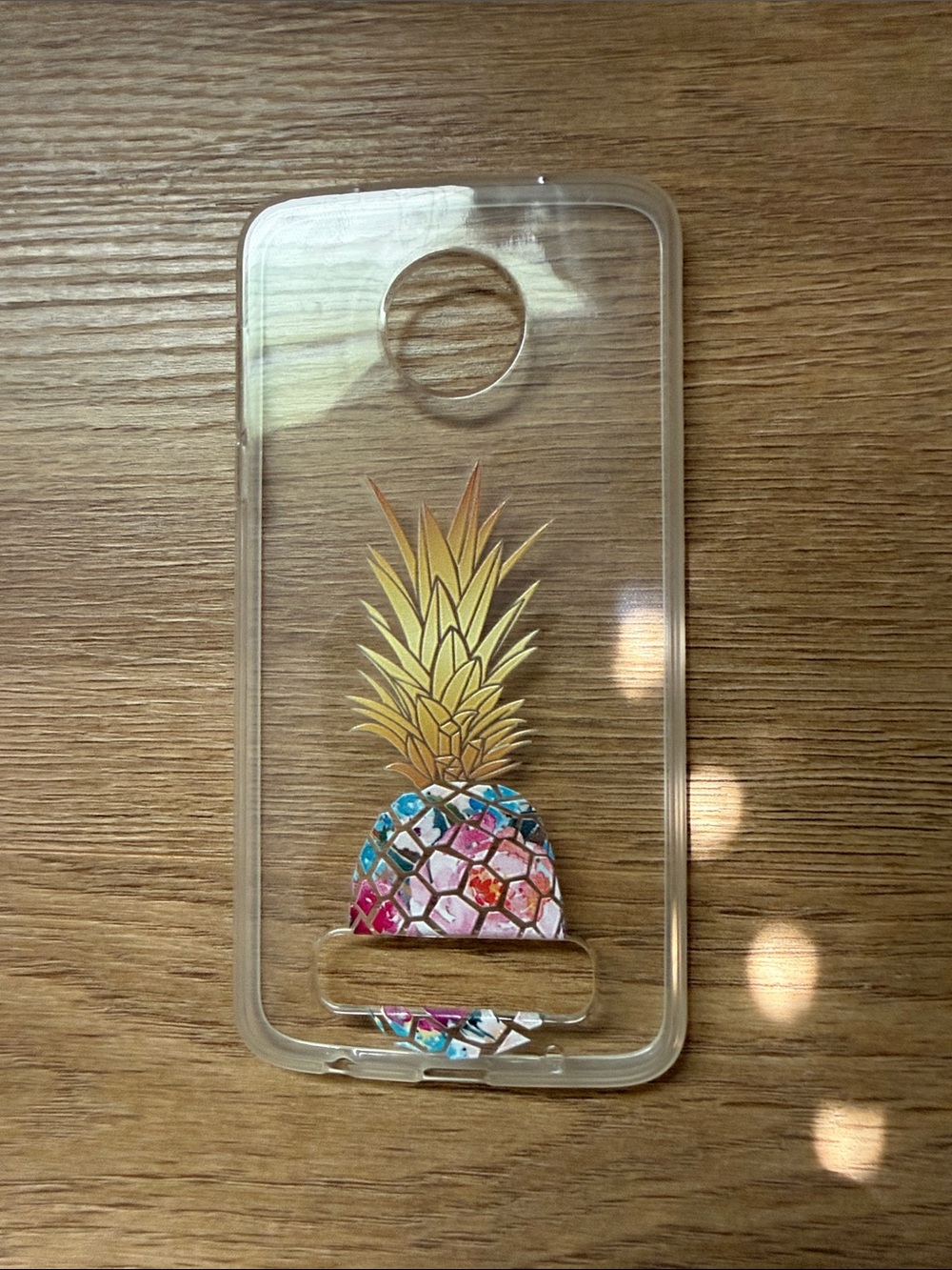 Clear Pineapple Glitter Phone Case in Gold and Multicolor
